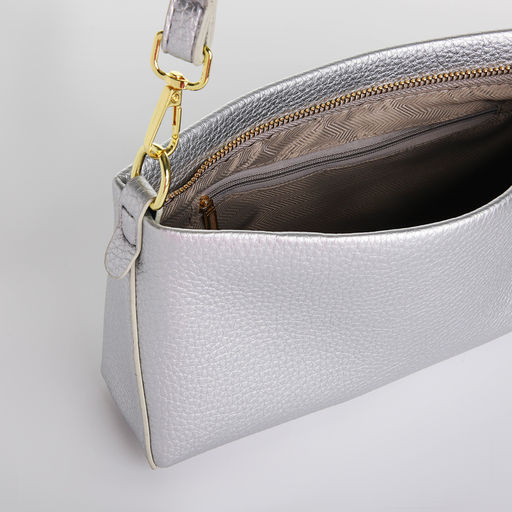 Сумка женская кросс-боди на молнии, цвет серебряный - Simaland фото 4