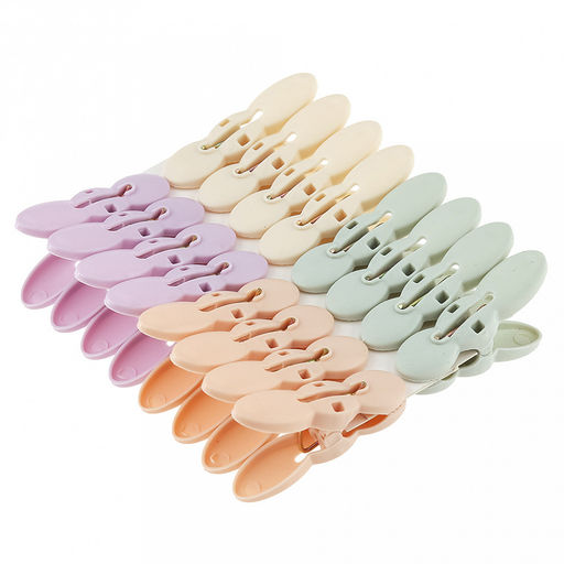 Прищепка пластмассовая 16 штук 5,5см цветная "Гусеница" (Китай)