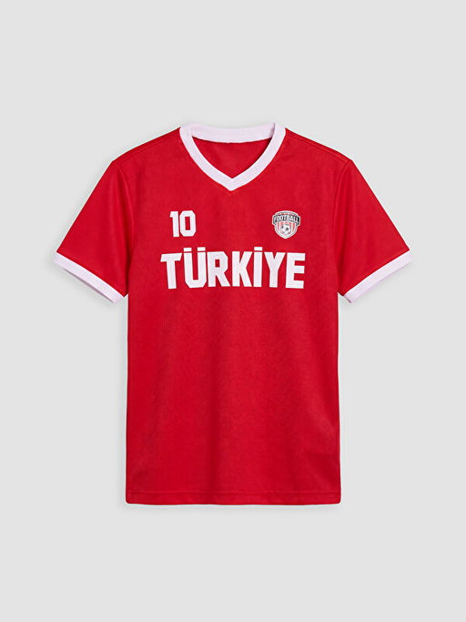V Yaka T?rkiye Bask?l? Erkek ?ocuk Ti??rt