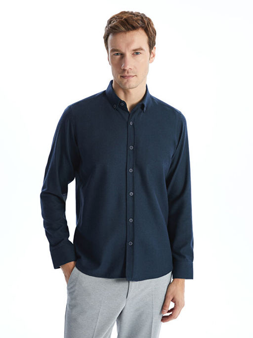 Regular Fit Uzun Kollu Gabardin Erkek G?mlek