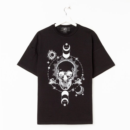 Футболка женская MIST Skull, размер 44-46, чёрная