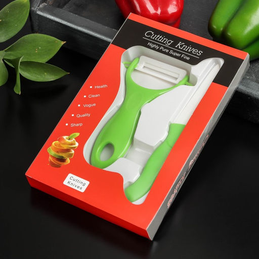 Набор кухонный Доляна, 2 предмета: нож 7 см, овощечистка цвет МИКС  фото 7