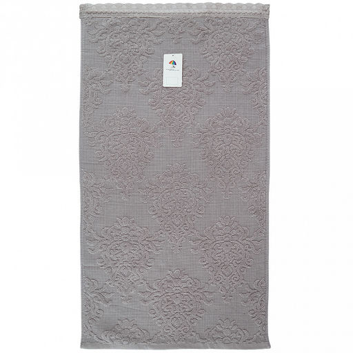 Полотенце махровое "Династия" 50х90см, хлопок 100%, ажурный кант, серый (Китай)