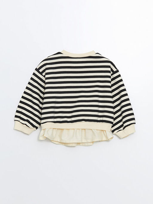 Bisiklet Yaka ?izgili K?z Bebek Sweatshirt - Waikiki фото 2