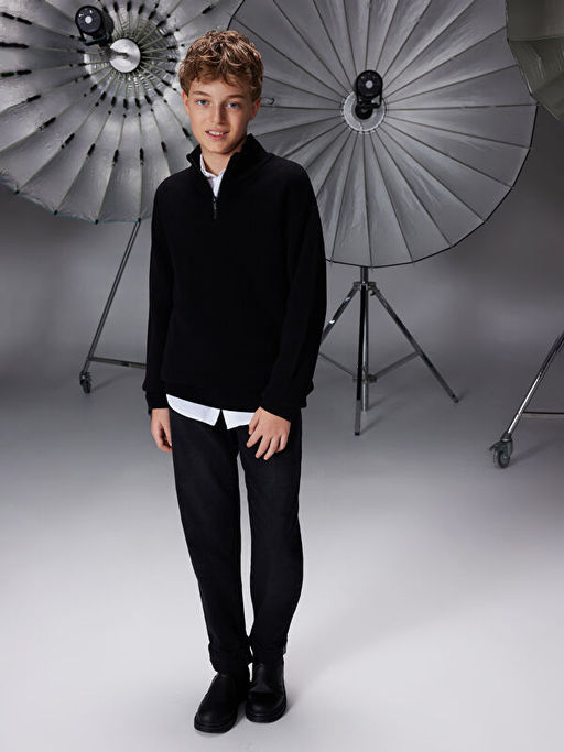 Dik Yaka Erkek ?ocuk Triko Kazak