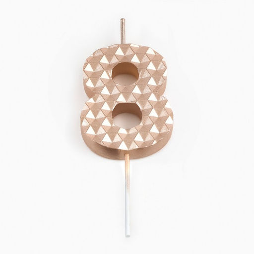 Свеча в торт на шпажке «Соты», цифра 8, 7 см, шампань