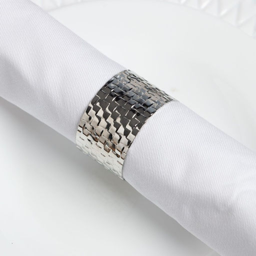 Набор салфеток с декоративными кольцами White pleasure, 40×40 см - 2 шт., 100% хлопок, саржа 190 г/м²