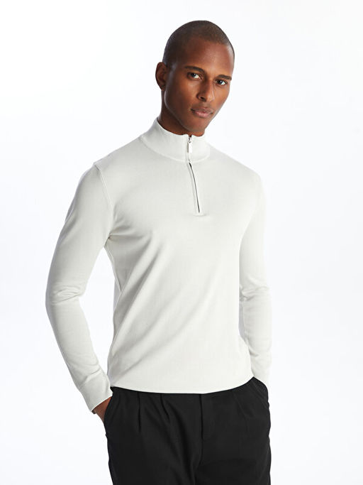 Dik Yaka Uzun Kollu Erkek Triko Kazak