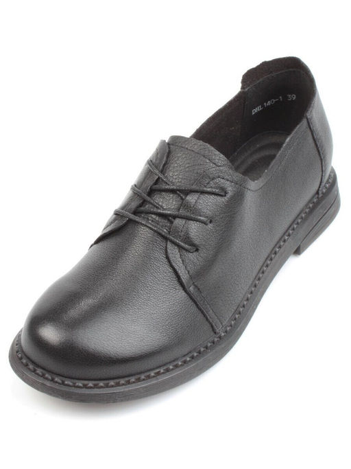 03-DHL140-1 BLACK Полуботинки женские (натуральная кожа)