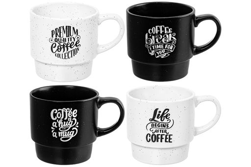 Набор 4 кружек 430 мл 13,5*9,5*9,5 см Кофе на металлической подставке - Elan gallery фото 5