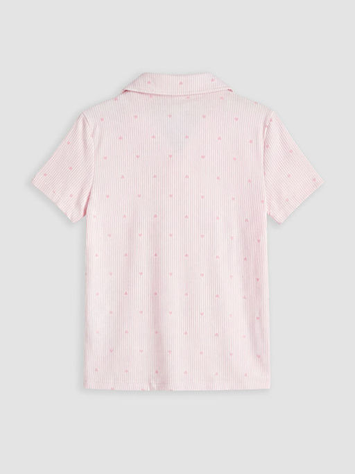G?mlek Yaka K?z ?ocuk ?ortlu Pijama Tak?m?