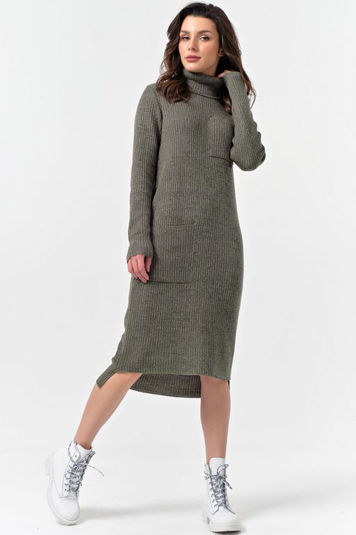 Платье теплое миди с высоким горлом - Fly фото 14