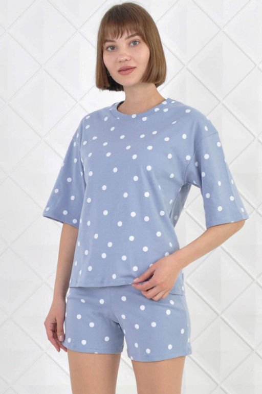 Арт. 9116 Пижама с шортами 42-50 (5 шт) Цвет:верх- лила, низ- лила - Калинка фото 12