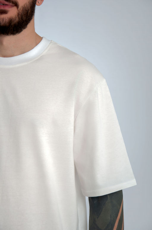 Арт. 61138 Футболка мужская оверсайз 48-56 (5 шт) Цвет:молочный - Идеал фото 2