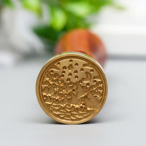 Печать для сургуча с деревянной ручкой «Горы», 9×3×3 см