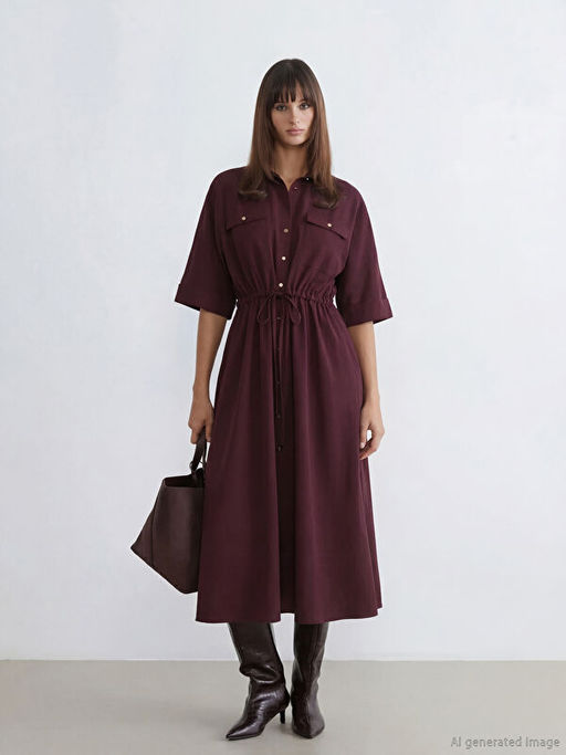 B?zg?l? Krep G?mlek Elbise