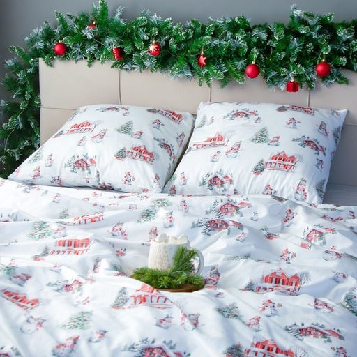 Постельное бельё Этель Funny snowman 2 сп 175х215 см, 200х220 см,70х70 см -2 шт,поплин 125 г/м2  фото 4
