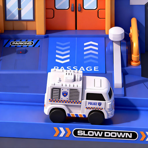 Парковка "Служебный паркинг" (свет, звук, 3 металл машины, самолет) в коробке