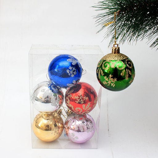 Набор шаров D=6см, 6шт. (BA069) в ПВХ упаковке