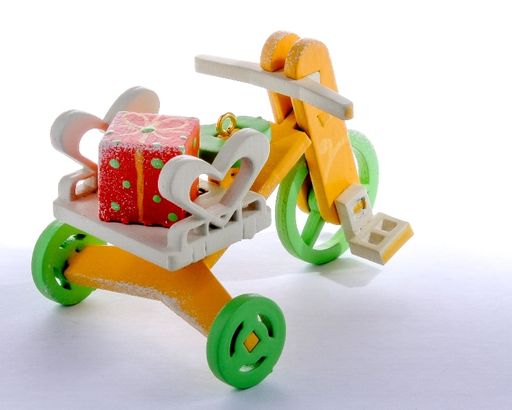 Елочная игрушка - Детский велосипед с багажником 370-1 Heart - Idh фото 3