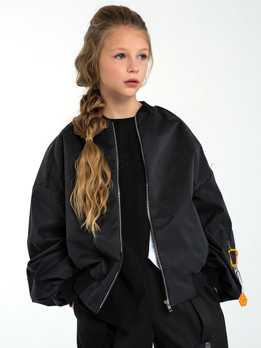 Черная куртка-бомбер, модель 1701