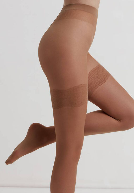 Колготки фантазийные CONTE Колготки с имитацией ажурных чулок PERFECT bronz