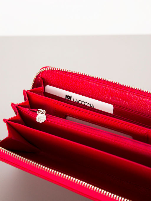 LACCOMA кошелек LA-1073-красный натуральная кожа  фото 3