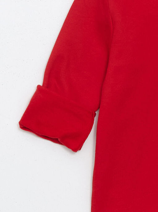 Bisiklet Yaka Bask?l? Erkek Bebek Sweatshirt