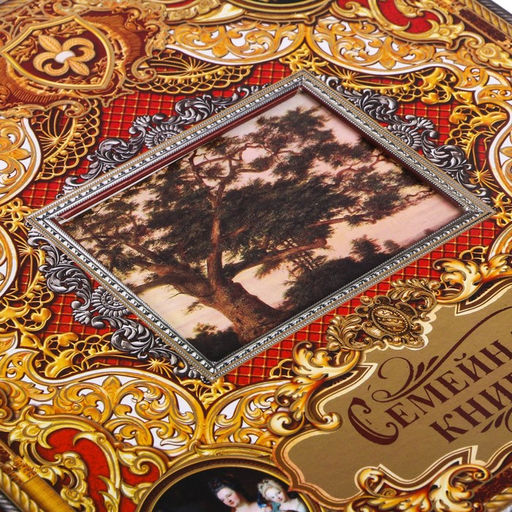 Родословная книга с рамкой под фото «Семейная книга», 50 листов, 21.5×23.7 см.