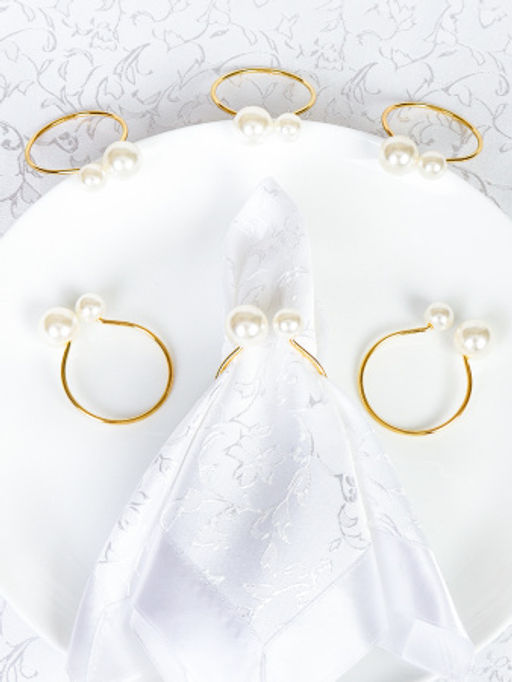 Кольца для салфеток 6 штук Бусины Золото / JG03 /уп 200/ - Галеонтрейд фото 2