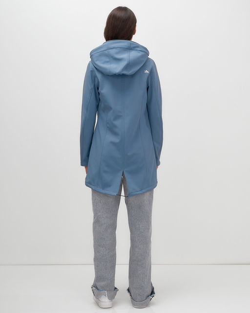 Парка спортивная женская с капюшоном softshell синего цвета 9568S - Mtforce фото 6