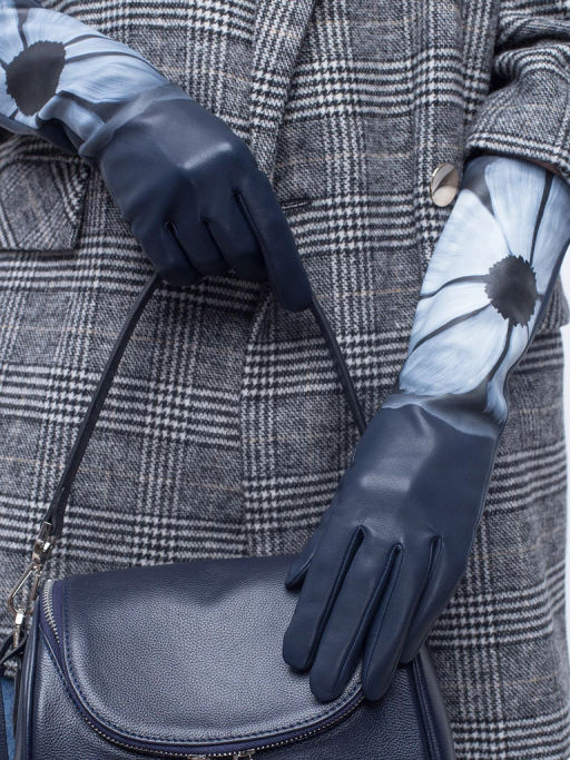 Перчатки женские ш/п F-IS0030 d.blue - Eleganzza фото 7