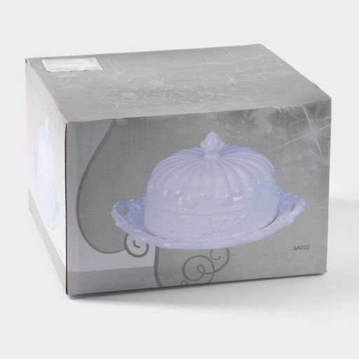 Блюдо с крышкой клош «Винтаж», 24.5×22×13 см, керамика, белое