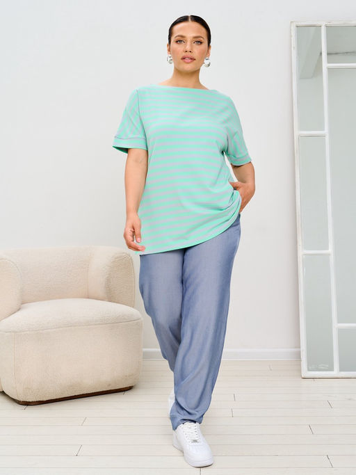 Футболка женская MR0251SS3 grey/mint - Maxroses фото 3