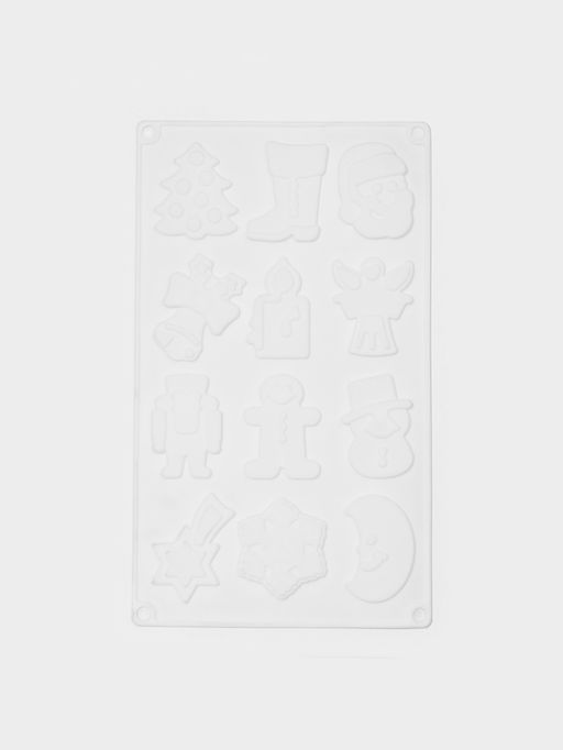 Форма для кондитерских украшений Доляна Новый год, 29.3?17.3 см, 12 ячеек, силикон