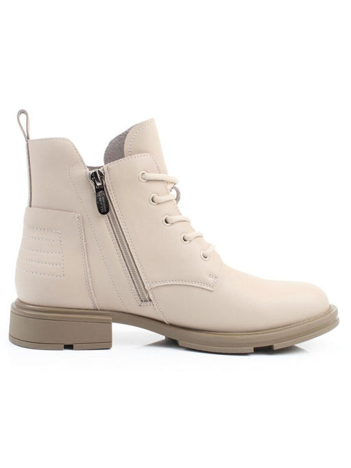 01-M43-15 BEIGE Ботинки демисезонные женские (натуральная кожа)