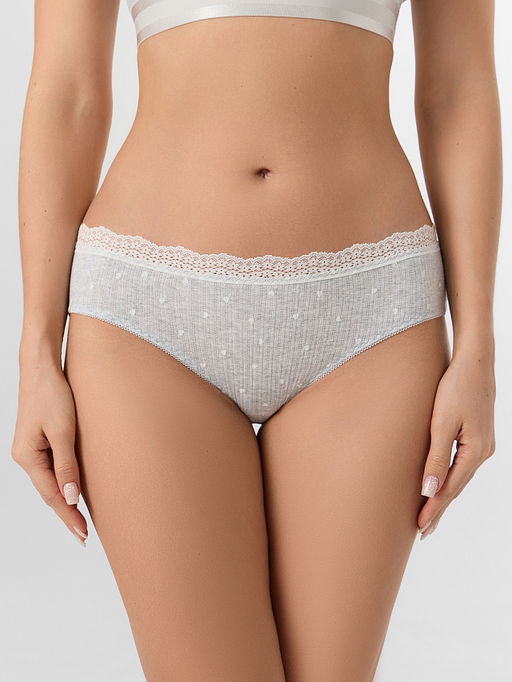 Цена за 2 штуки! Трусы слипы женские серые с принтом в сердечко - Mark formelle фото 2