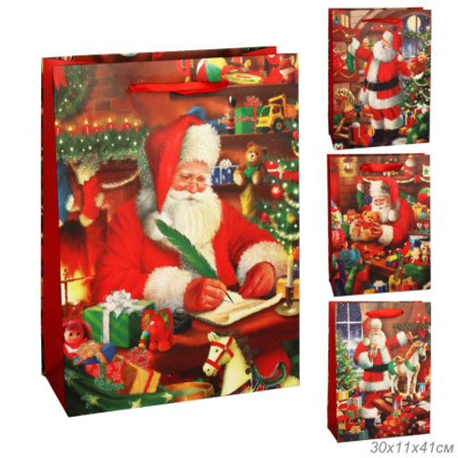 Цена за 12 шт. Пакет подарочный Новый год 30х41 / 1222-3 /уп 12/360/микс/210г/м2 - ГалеонТрейд фото 6