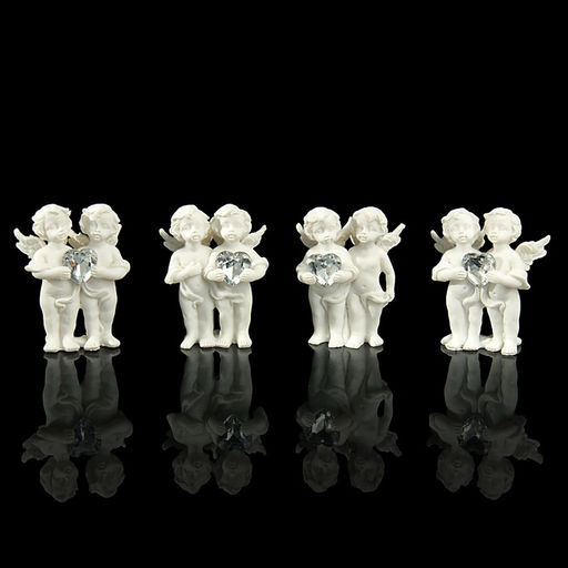 Фигурка полистоун Белоснежные ангелы хрустальное сердце, 5.6?4.3?2.3 см