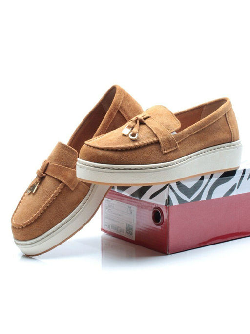 03-5061-8 BROWN Лоферы женские (натуральная замша) - No name фото 15