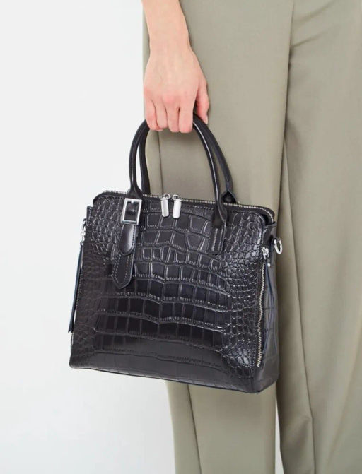 Женская кожаная сумка 1543-220 Блек - Cidirro фото 2