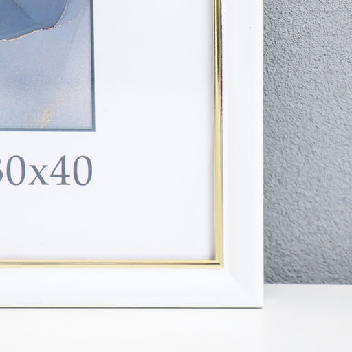 Фоторамка для фото 30×40 см «Офисная», пластик, белый, (стекло)