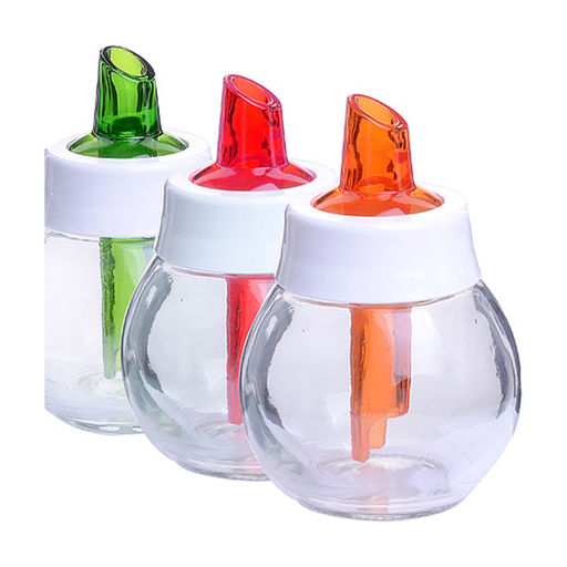 Сахарница с дозатором 180мл (стекло, пластик) (80736)