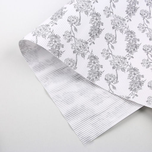 Бумага упаковочная гофрированная в рулоне «Цветы», 0,68 x 5м