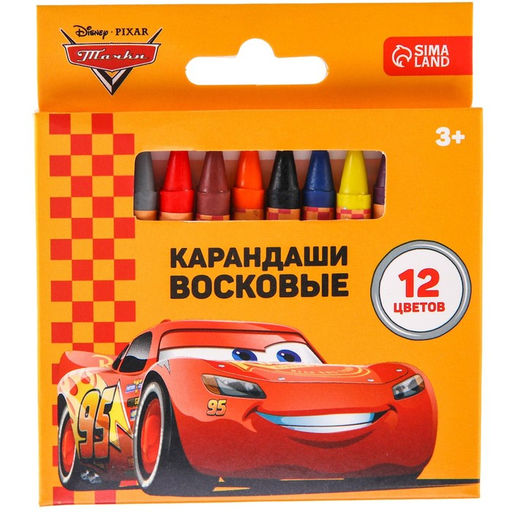 Восковые карандаши, набор 12 цветов, Тачки - Disney фото 5