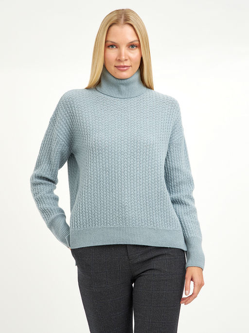 водолазка женская с удлиненной спинкой и со спущенной линией плеча - Glenfield фото 3