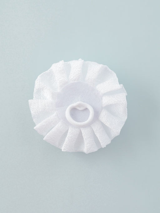 Цена за 6 шт. Бант для волос на резинке «Школьница», волнушка классика, d=11 см, белый