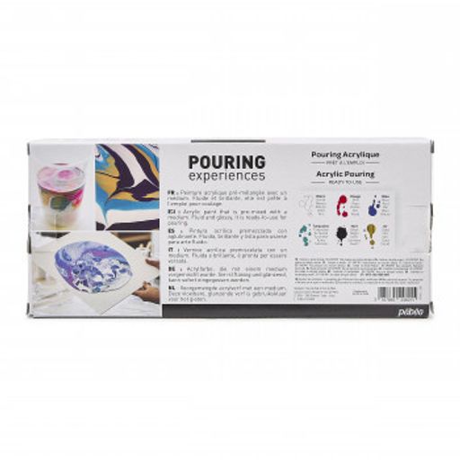 Краска акриловая PEBEO набор красок жидкого акрила для техники флюид арт 524601 6 цв. х 118 мл 524601