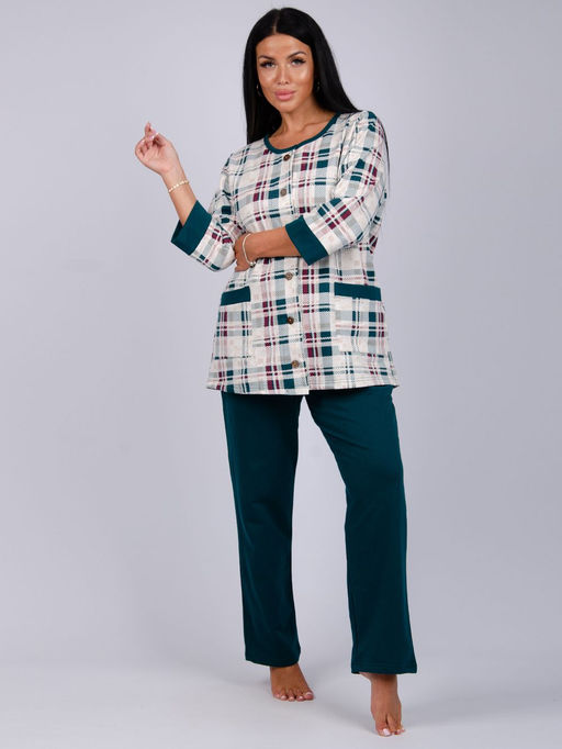 Пижама "Талисман" изумруд, футер начёс