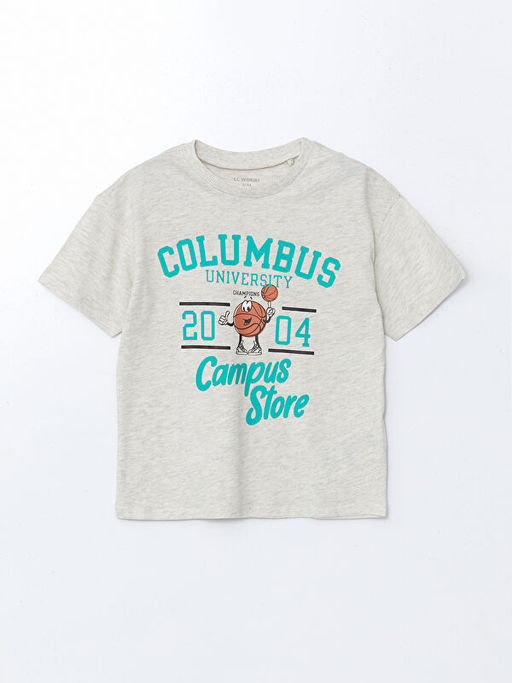 Bisiklet Yaka Bask?l? Erkek ?ocuk Ti??rt ve ?ort 2li